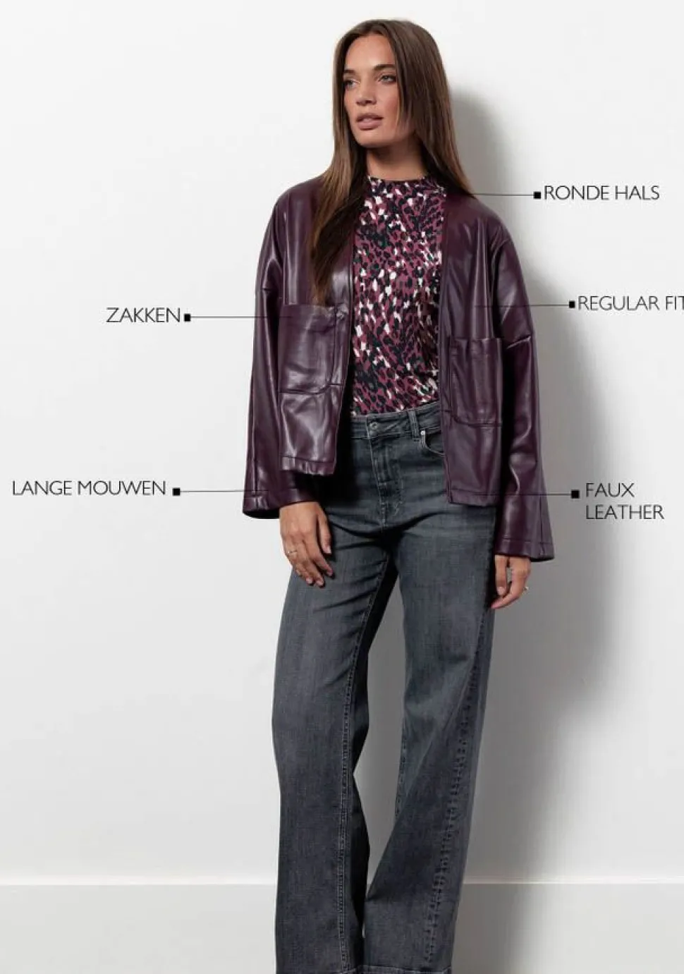 STUDIO ANNELOES LEER/SUEDE JACK